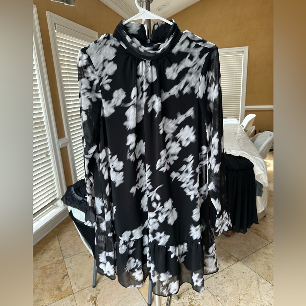 Calvin Klein Floral Black and White dress